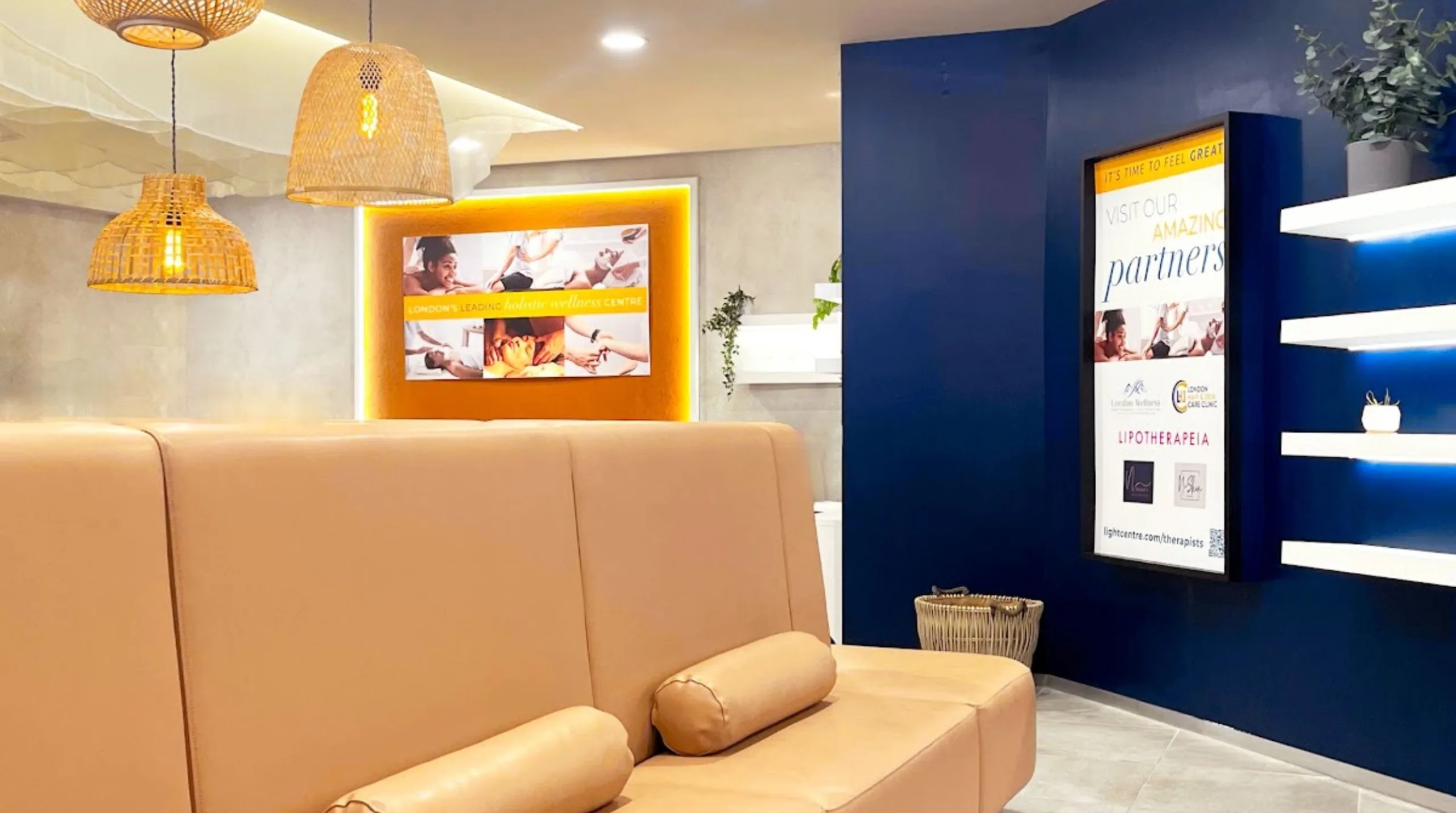 The modern and relaxing waiting room inside the Light Centre.