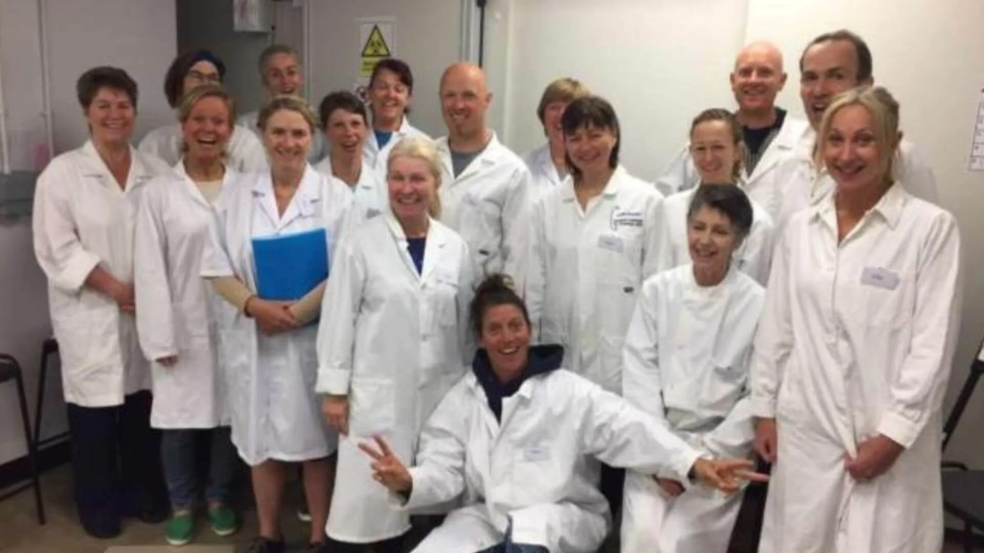 Group photo of Carolyn Hitchcock's dissection training class at Nottingham University Hospital.